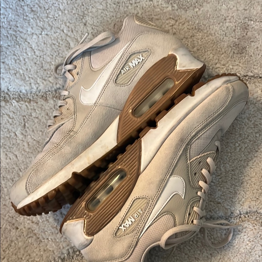 Nike Air Max 90 Sneakers in Beige and White